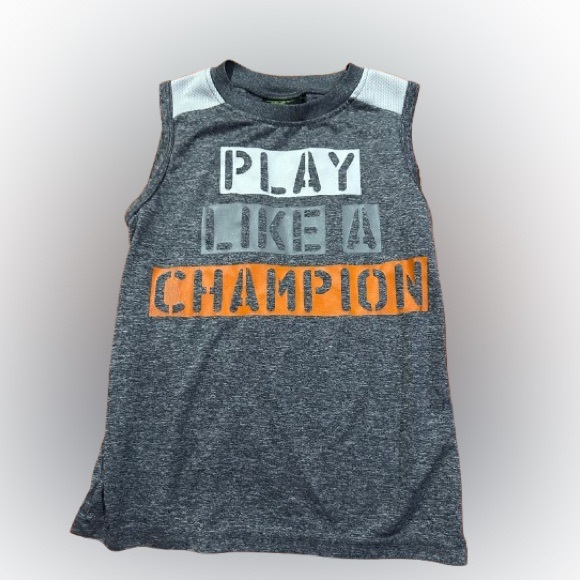 🟢 5 For $20 Champion Kids Tank Top in Gray and Orange - Picture 1 of 2
